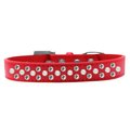 Unconditional Love Sprinkles Pearl & Clear Crystals Dog CollarRed Size 18 UN908132